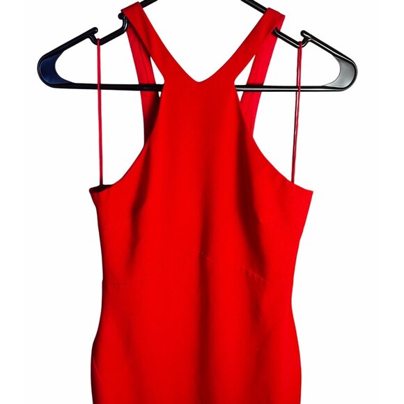 Likely Womens Red Halter Long Maxi Dress Side Slit Size 8 Elegance in Motion - Picture 3 of 12